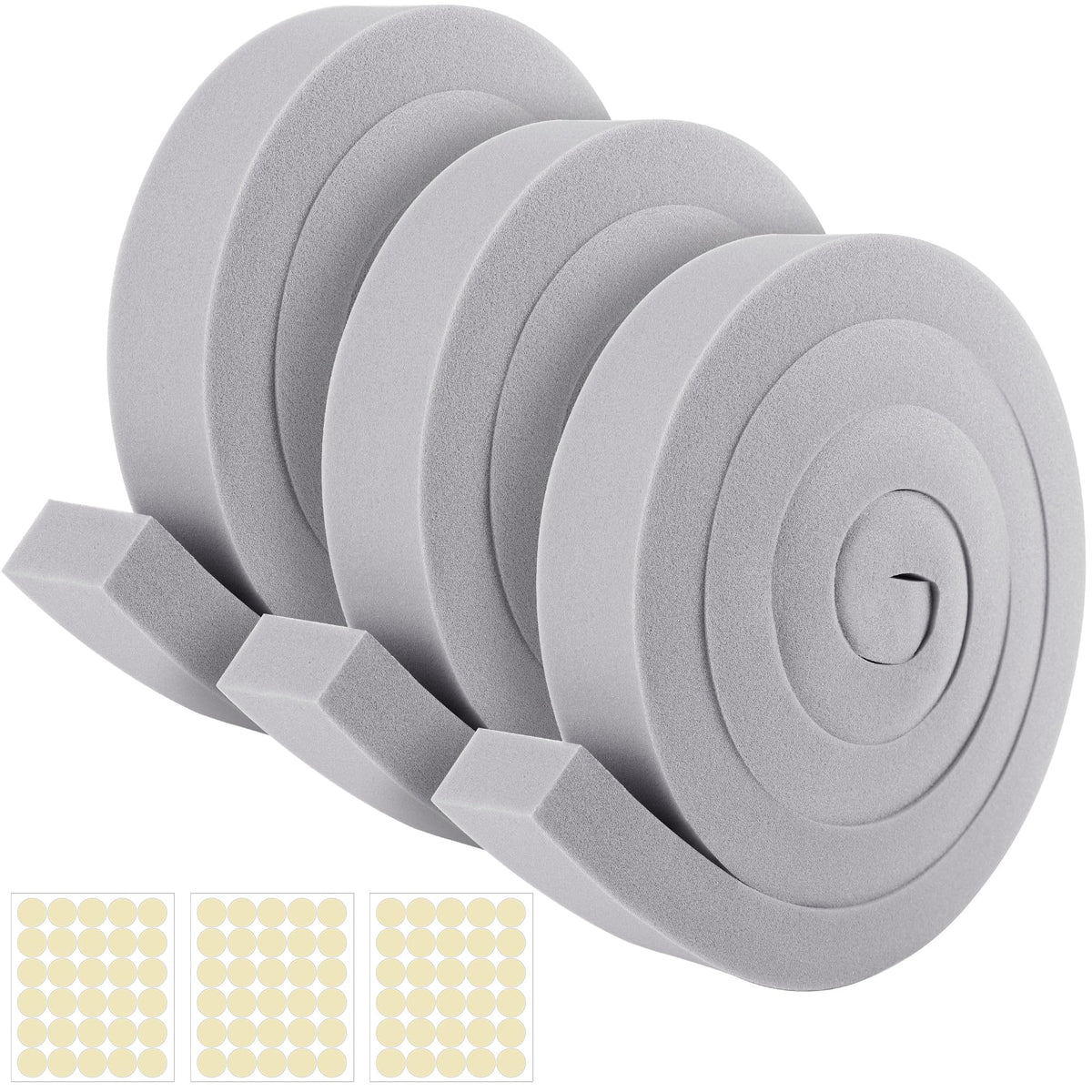 Tlswshsy foam tape close-up showing soft grey insulation for air leaks.