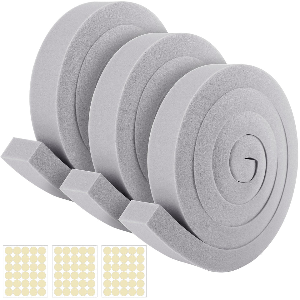 Tlswshsy foam tape close-up showing soft grey insulation for air leaks.