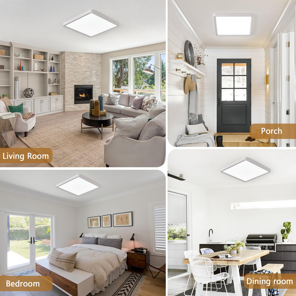 TLZ Lighting 12-in square LED flush mount packaging included with two panels
