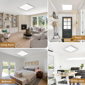 TLZ Lighting 12-in square LED flush mount packaging included with two panels