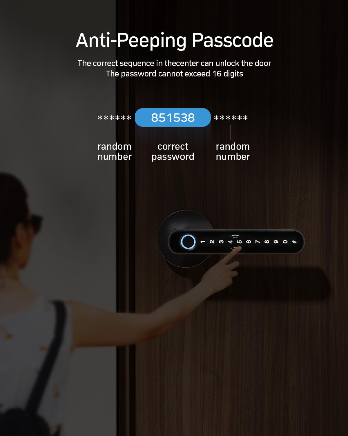 TMEZON Smart Door Lock physical keys for backup entry