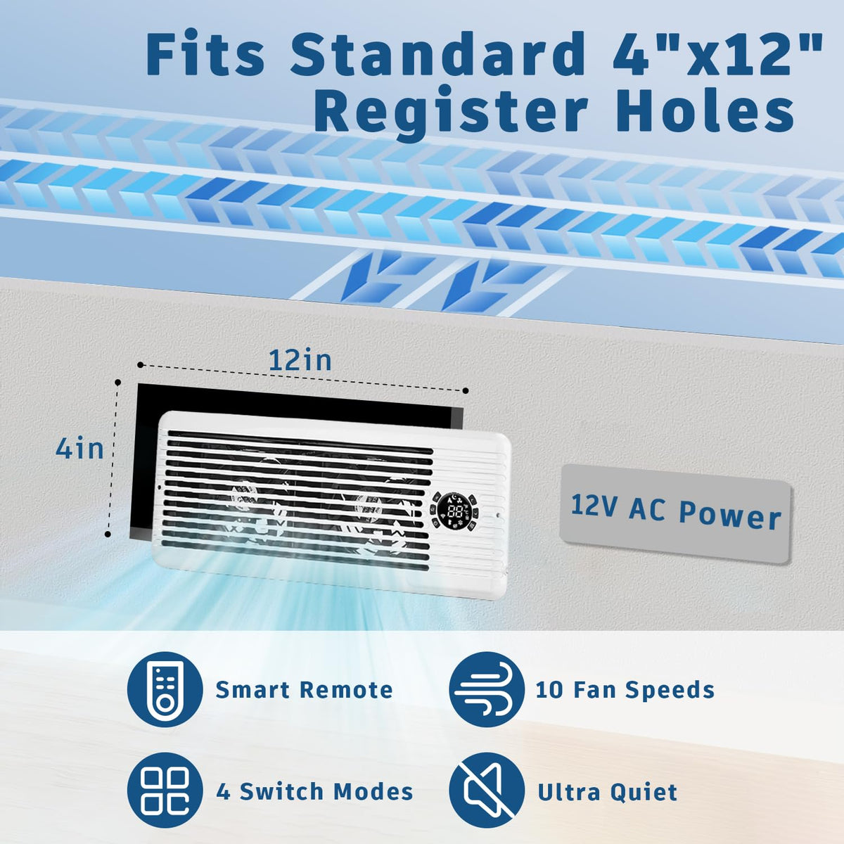TMYICE register booster fan thermostat display shows current temperature to help simplify comfort tuning.