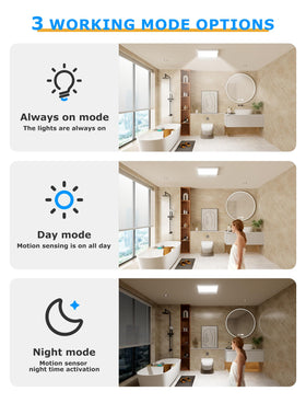 Tnight IP waterproof design allows bathroom and damp area use.
