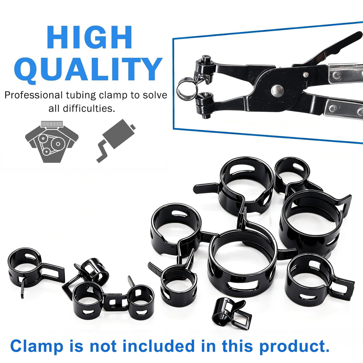 Tnisesm fuel line clamp in engine bay for reliable connection.