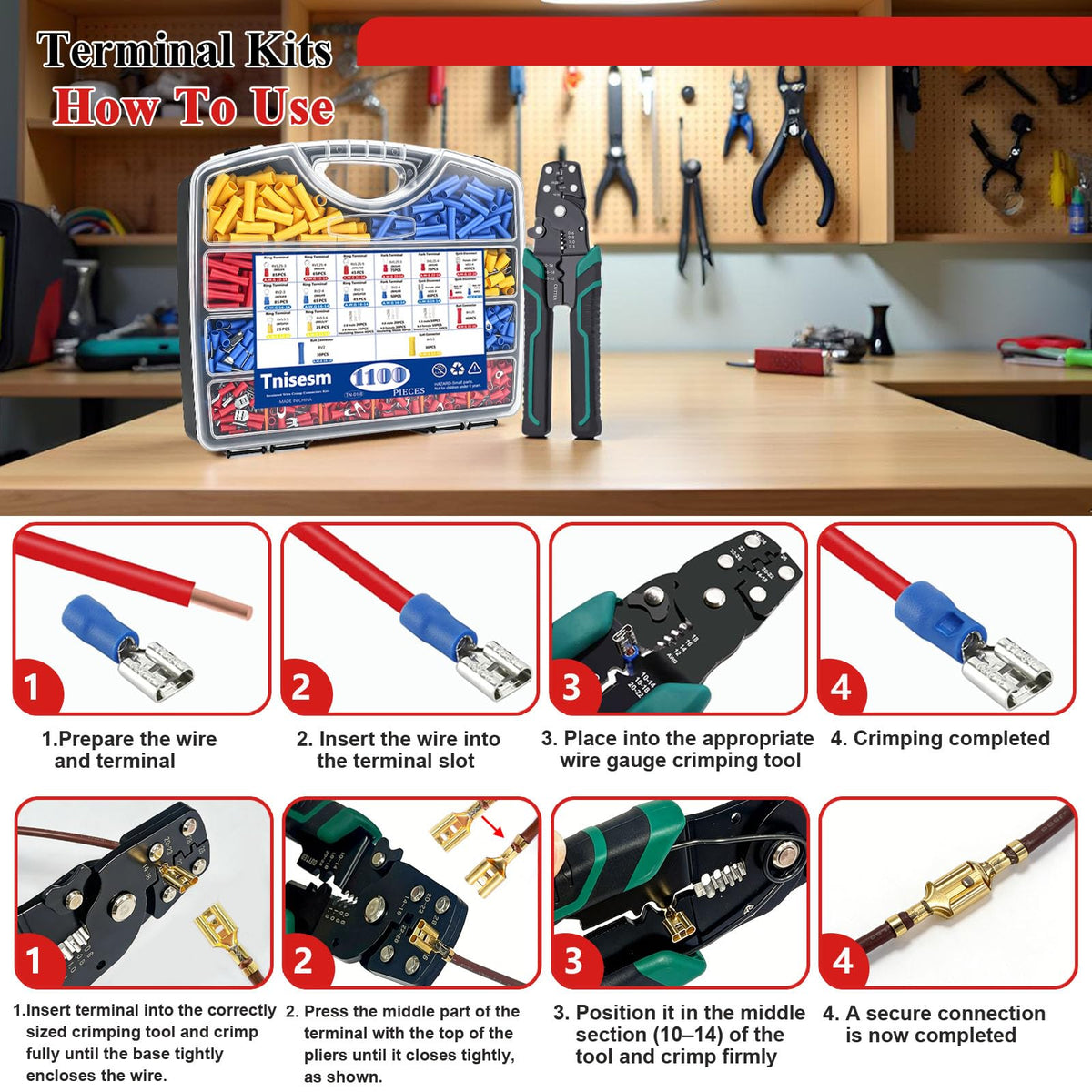 Tnisesm butt, ring, spade, and quick-disconnect terminals for versatile wiring