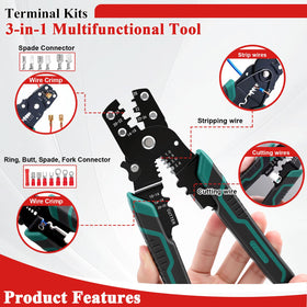 Tnisesm color-coded AWG terminals red blue yellow for quick identification
