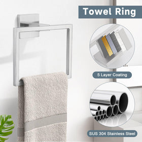 TNOMS brushed nickel toilet paper holder keeps essentials within reach