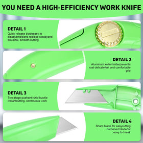 Tntleays blade replacement kit includes straight and hook blades for versatile cutting.