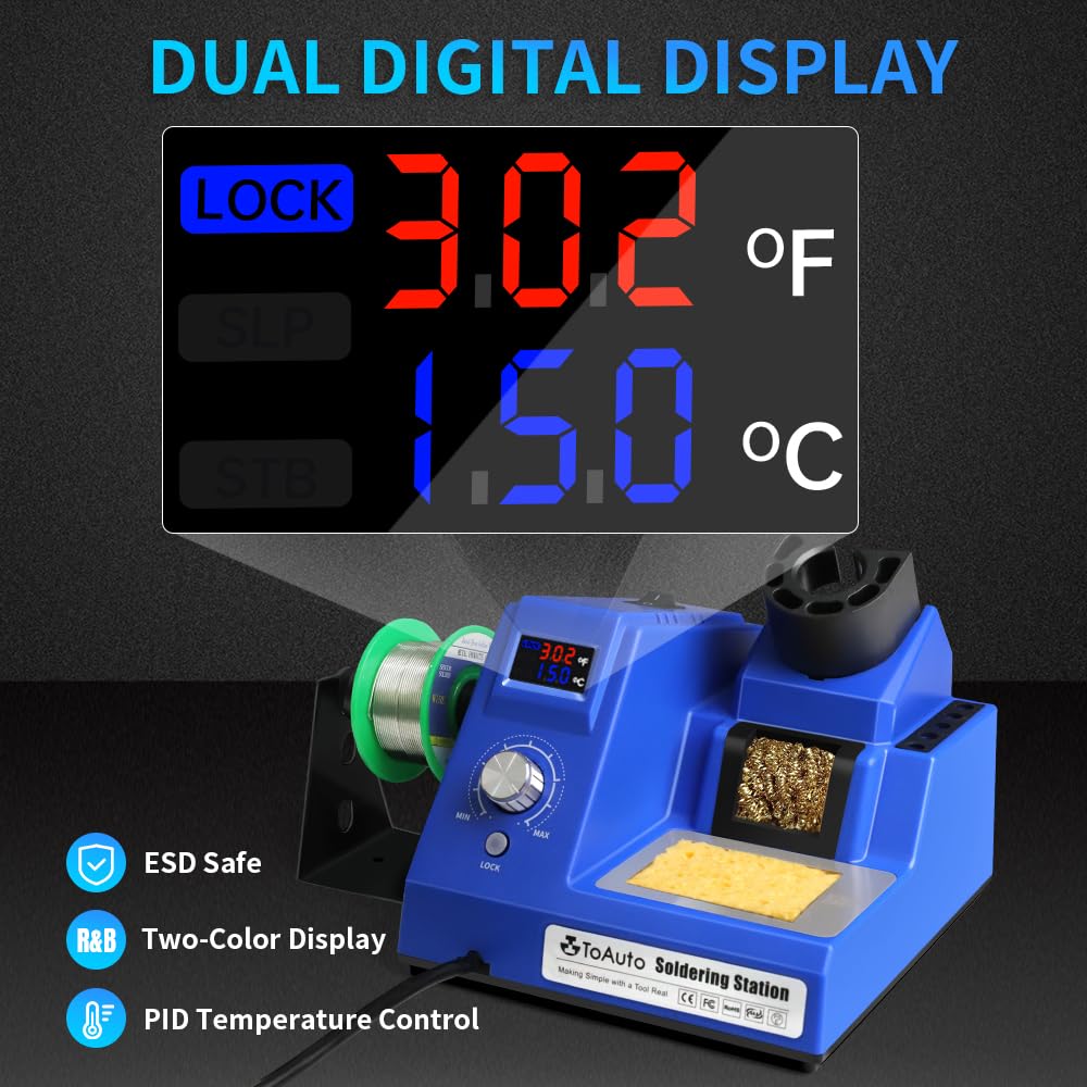TOAUTO DS90 dual digital display close-up for precise readings.