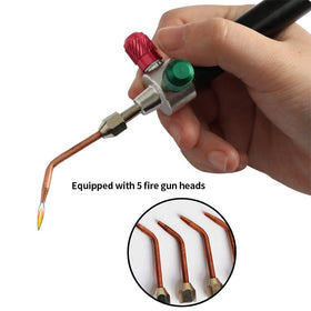 TOAUTO mini oxygen torch kit flame detail up to 1700C for strong heat control.