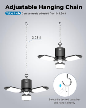 Easy installation with adjustable hanging chain for flexible mounting