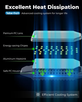 Toberich energy-saving LEDs help reduce electricity use.