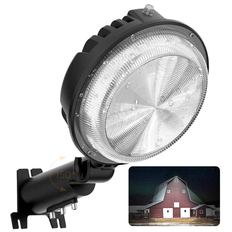 Toberich LED Barn Light front view delivers bright 6500K daylight for property security.