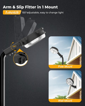 Toberich 150W, 20000LM output provides broad area illumination.