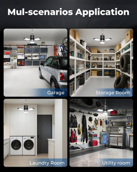Versatile lighting suitable for garage, storage, basement, and more