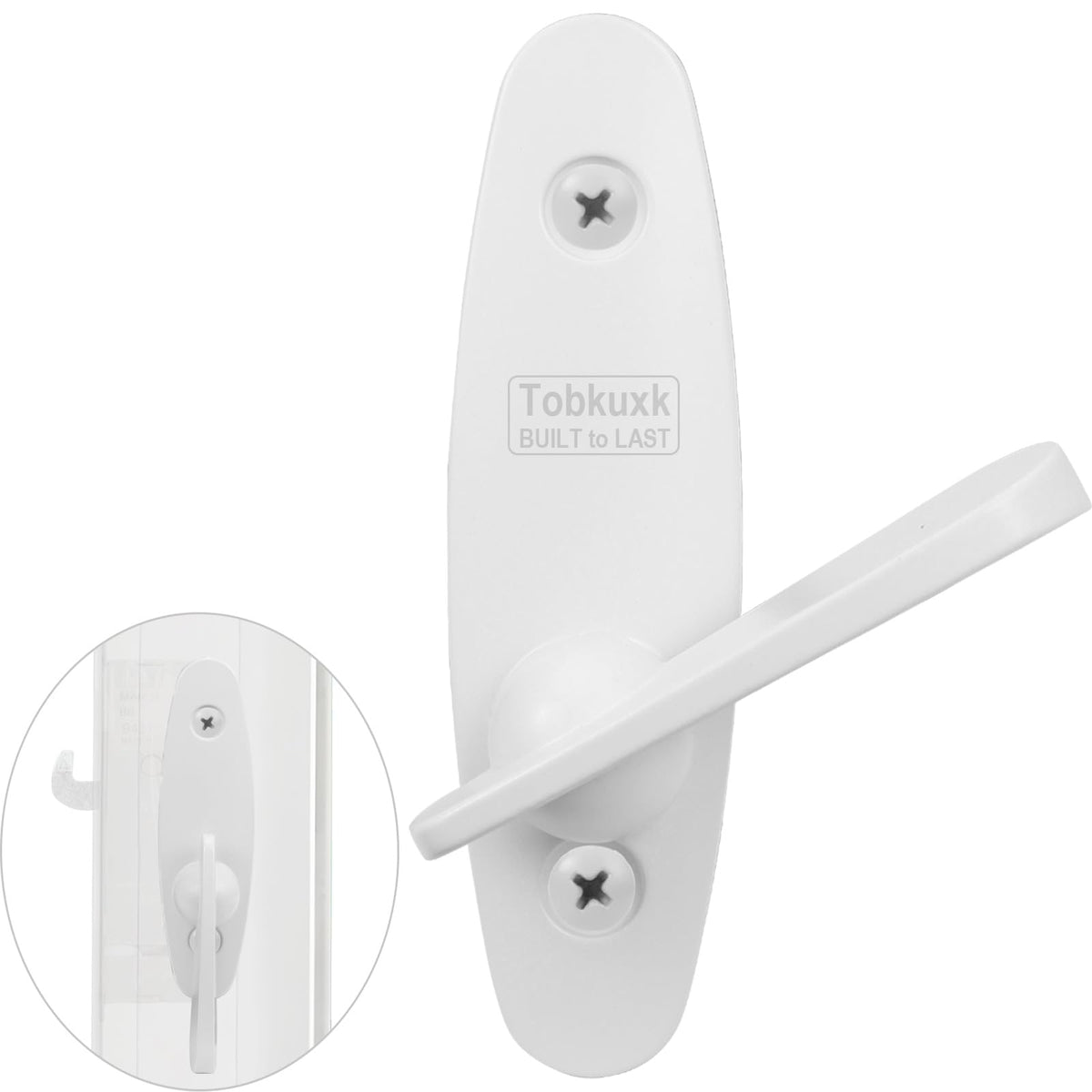 Tobkuxk Tribeca thumb latch white for seamless sliding door operation
