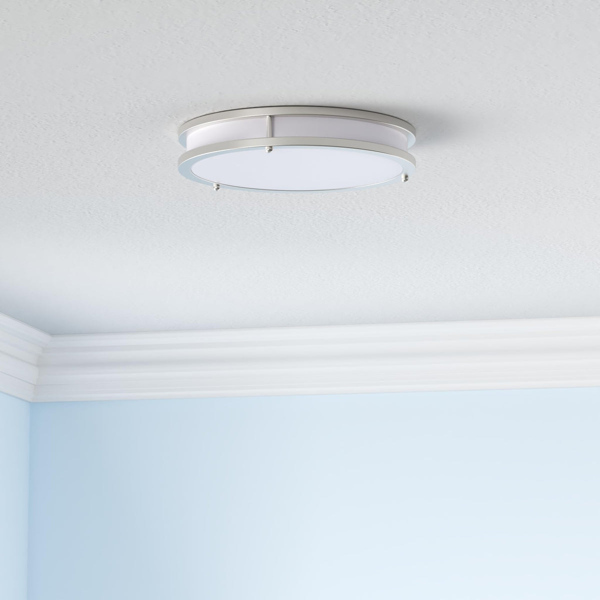 TOBUSA 13-inch ceiling light with milk white diffuser for even, soft illumination.