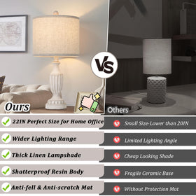 Two TOBUSA lamps on a nightstand creating cozy bedroom ambiance