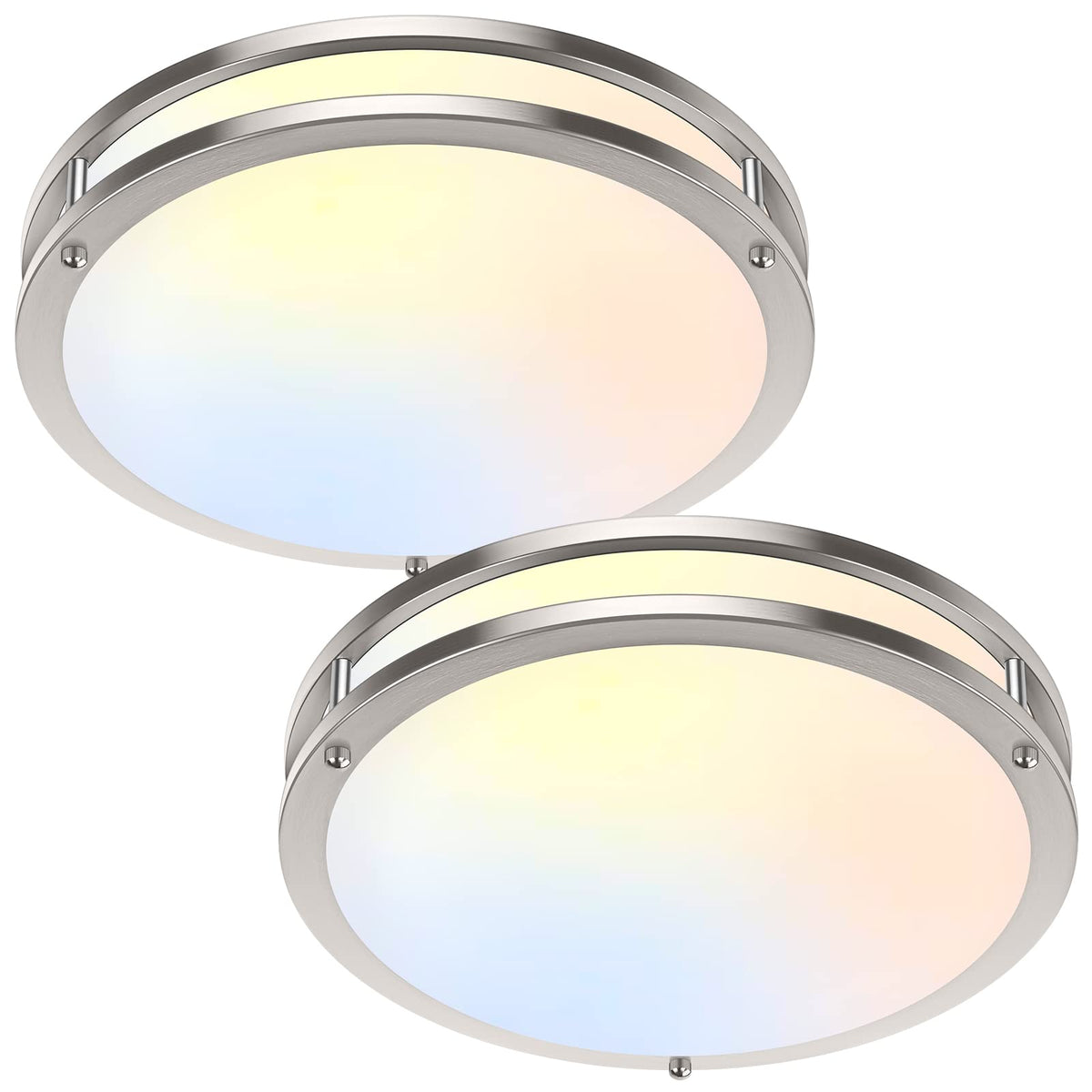 TOBUSA 36W LED ceiling light with brushed nickel finish for bright modern spaces.