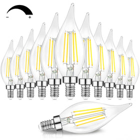 TOBUSA dimmable E12 candle bulb for chandeliers with 60W-equivalent brightness