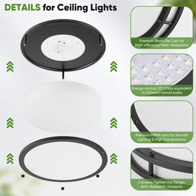 TOBUSA dimmable ceiling light supports 5%-100% dimming with compatible dimmers