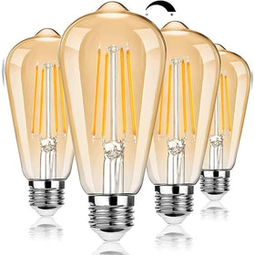 TOBUSA dimmable LED Edison bulb with amber glass delivering bright, inviting spaces.