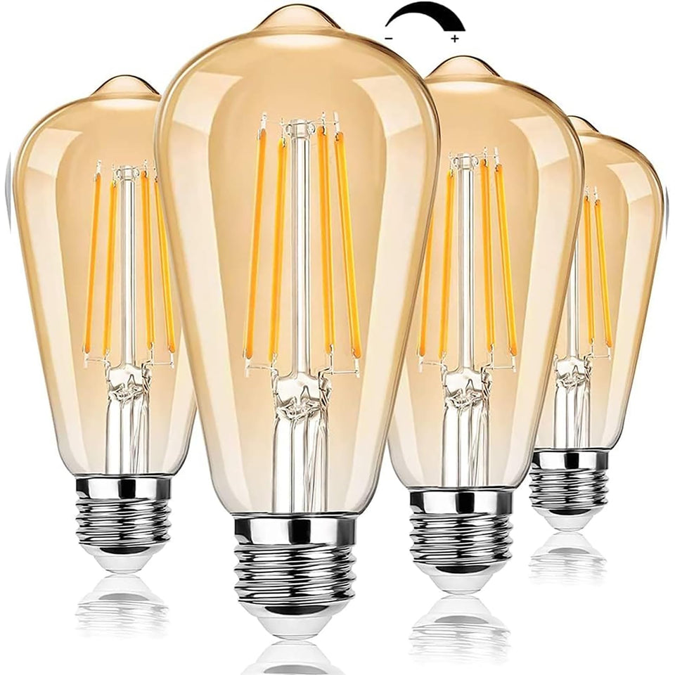 TOBUSA dimmable LED Edison bulb with amber glass delivering bright, inviting spaces.