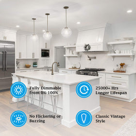 TOBUSA Edison-style bulb with 5000K daylight ideal for kitchens and workspaces