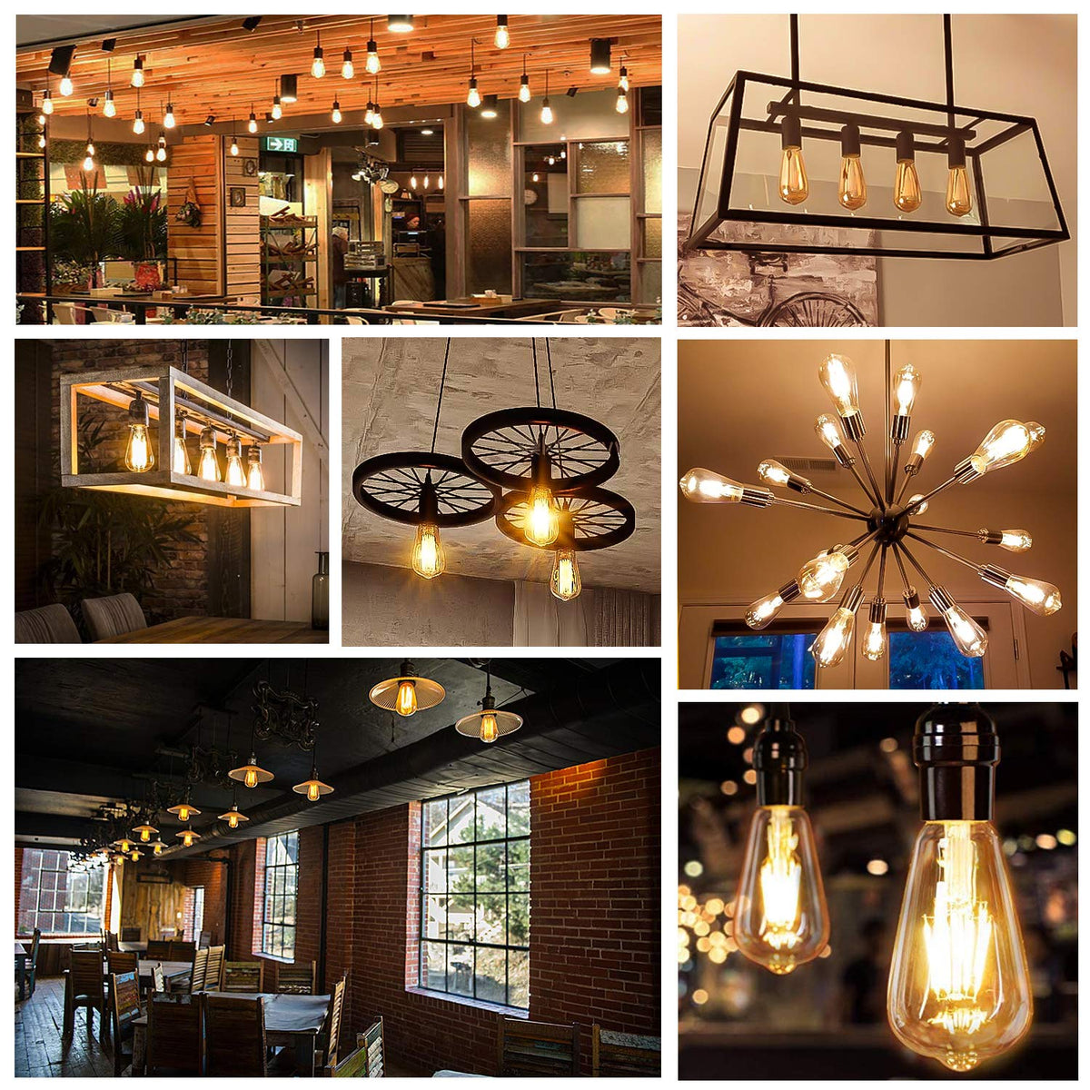 TOBUSA amber glass Edison bulb for versatile indoor or outdoor decor.