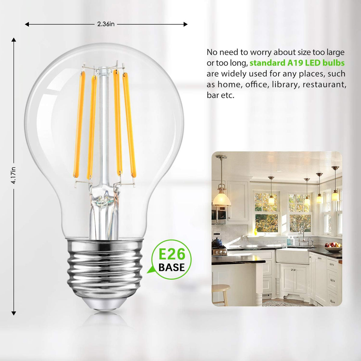TOBUSA vintage clear-glass bulb with 360-degree glow for retro decor