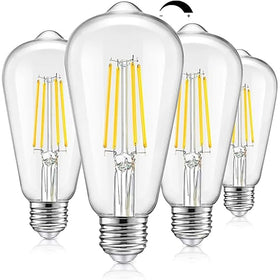 TOBUSA vintage LED Edison bulb with clear glass, 1200 lm for bright daylight ambience