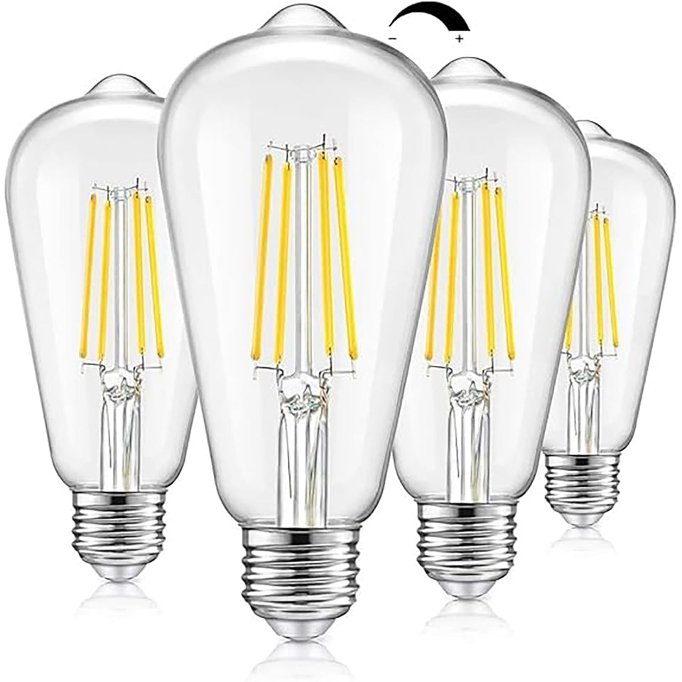 TOBUSA vintage LED Edison bulb with clear glass, 1200 lm for bright daylight ambience