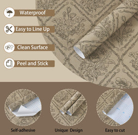 Toduso peel stick wallpaper shows back grid for precise cutting.