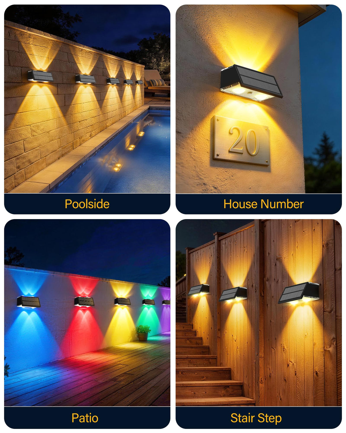 Toeuie solar fence light easy-mounting for quick outdoor setup