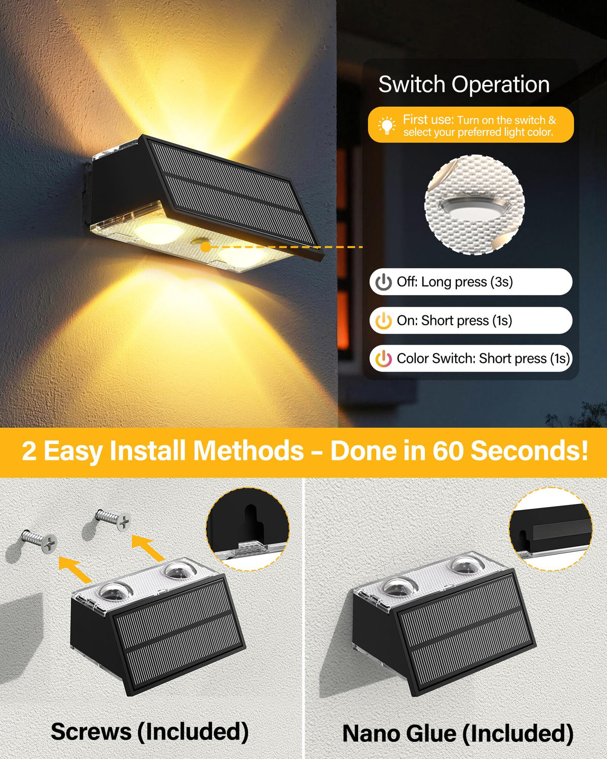 Toeuie IP65-rated fence light stands up to weather and moisture.