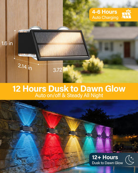 Toeuie solar fence light upper lens detail delivers crisp illumination.
