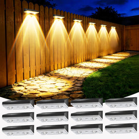 Toeuie solar fence lights outdoor 12-pack enhances perimeter visibility