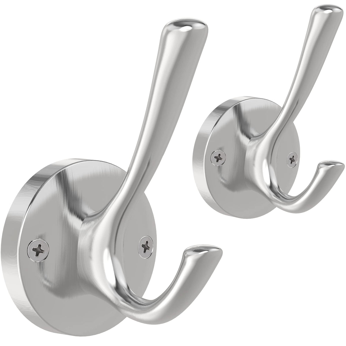 TOFIIGREM brushed nickel wall hook double — sturdy wall-mounted storage for coats and towels.