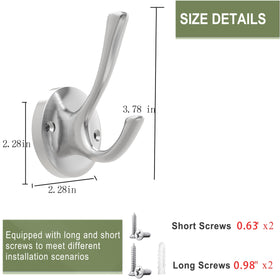 TOFIIGREM durable zinc alloy hook supports heavy items safely.