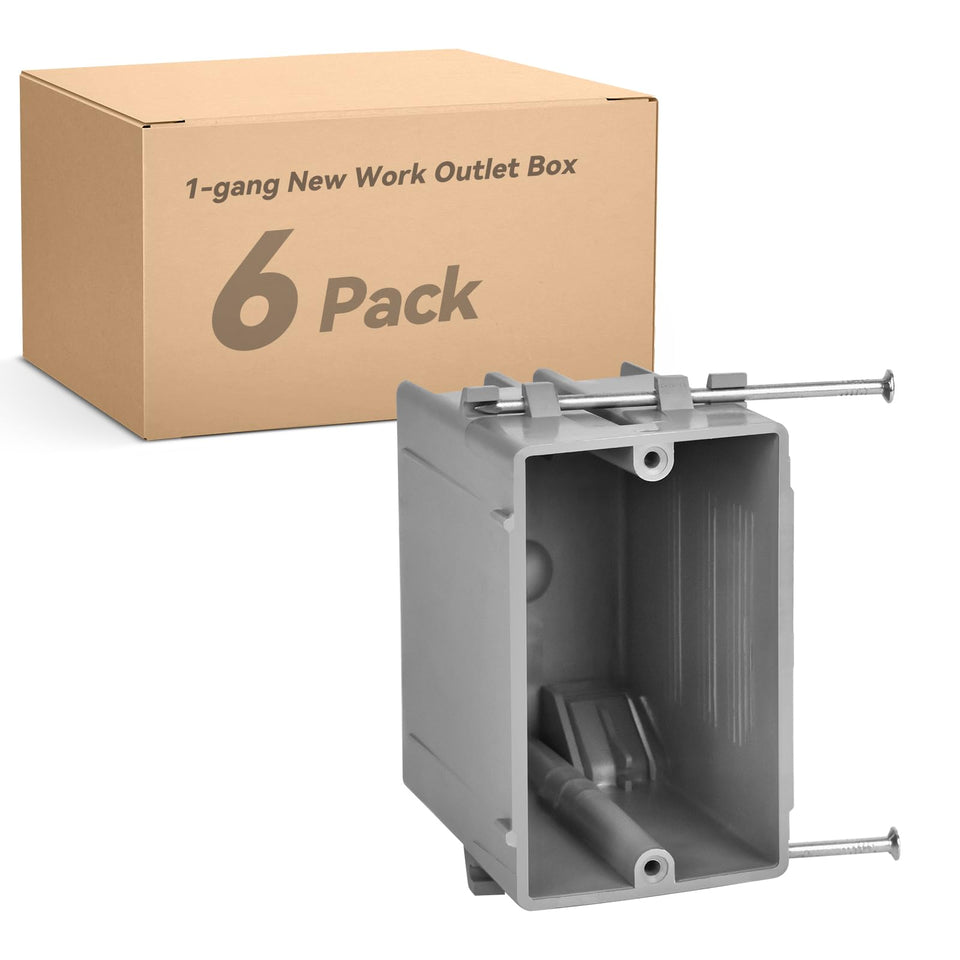 Togalonn 1-gang new work outlet box with durable PVC housing for lasting installations.