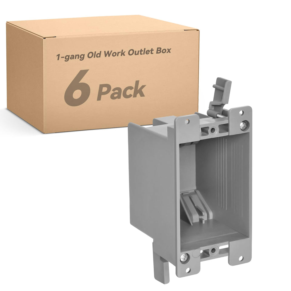 Togalonn old work box 1-gang front view, ideal for flush drywall installations