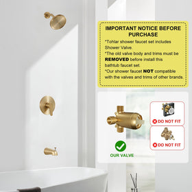 Tohler tub spout with diverter for quick bath filling