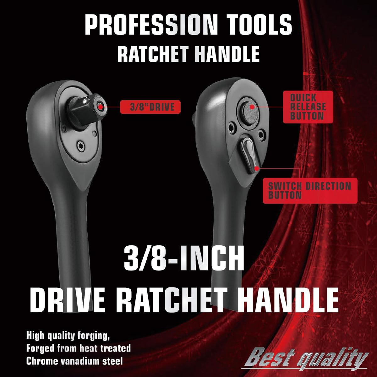 TOHOME metric sockets 8-22 mm cover common fasteners for precise work.