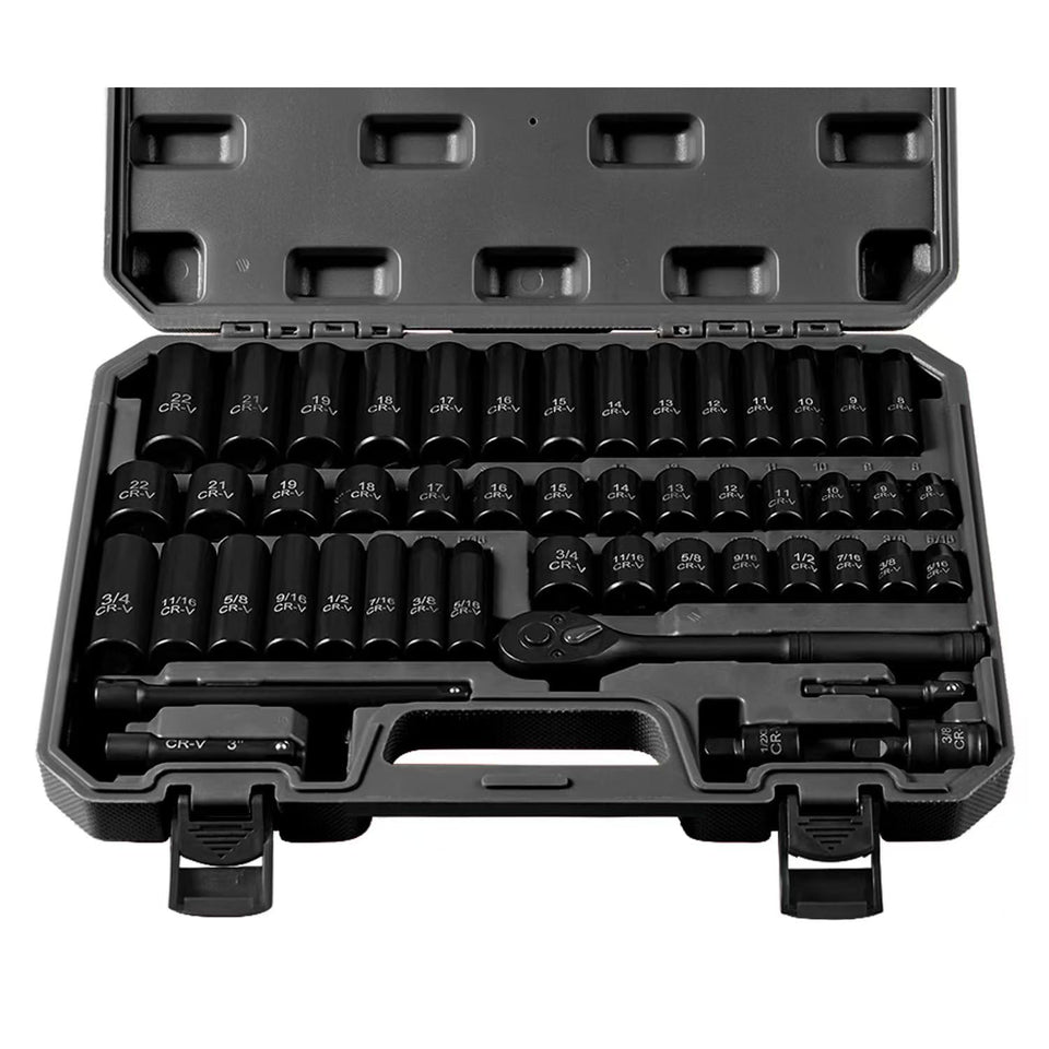 TOHOME 3/8 drive socket set case for organized storage and quick access.