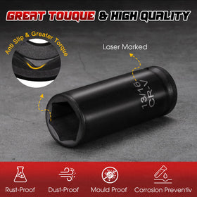 TOHOME 6-point drive sockets provide secure grip and prevent slipping