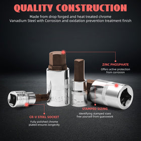 TOHOME Master hex bit socket set, 1/2-drive, 19 mm size, for heavy-duty projects.