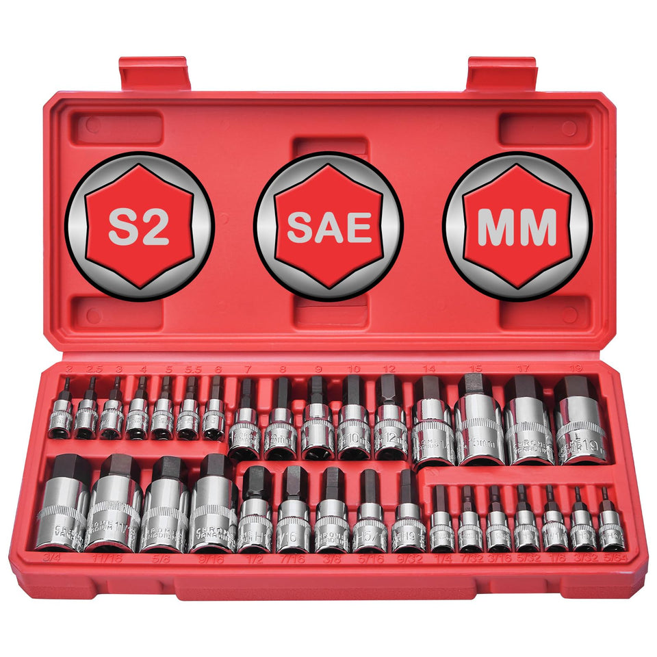 TOHOME Master hex bit socket set, 1/4-drive, 2 mm size, for precise fastening tasks.