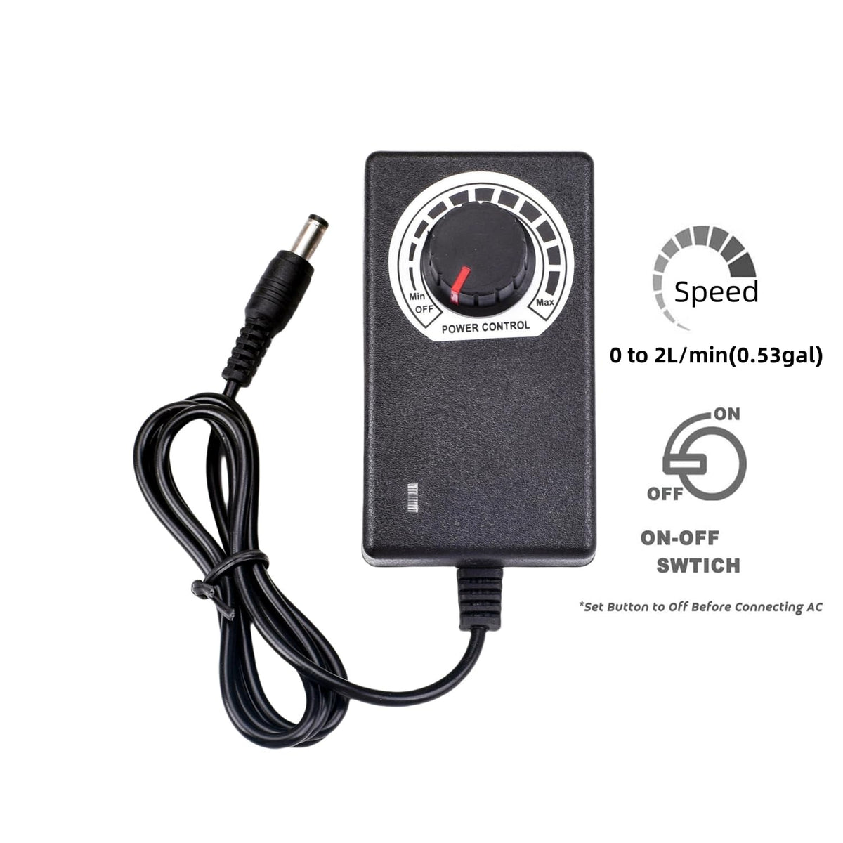 Tokatuker adapter with built-in speed controller for adjustable flow