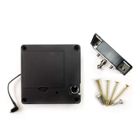 Tokatuker hidden-panel cabinet shown with no holes required for installation.