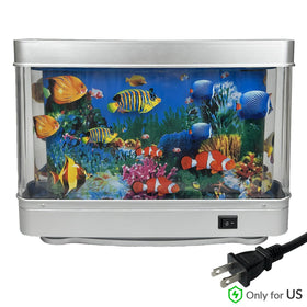 Tokenkuko mini aquarium shows tropical fish, creating a soothing water-like scene for kids